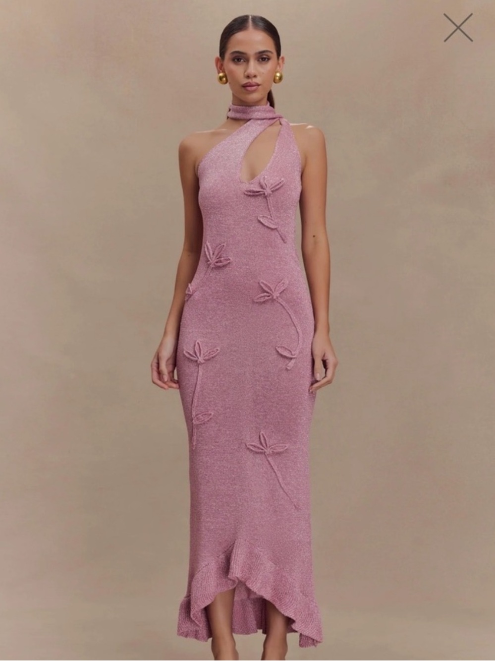 Meshki Celestino Floral Metallic Knit Maxi